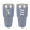 Reindeer 30 oz Stainless Steel Ringneck Tumbler - Grey - Double Sided - Front & Back