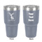 Reindeer 30 oz Stainless Steel Tumbler - Grey - Double-Sided (Personalized)