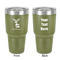 Reindeer 30 oz Stainless Steel Ringneck Tumbler - Olive - Double Sided - Front & Back
