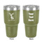 Reindeer 30 oz Stainless Steel Tumbler - Olive - Double-Sided (Personalized)