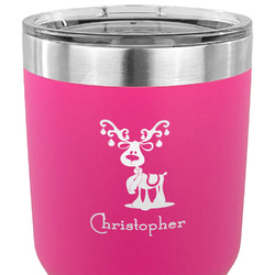 Reindeer 30 oz Stainless Steel Tumbler - Pink - Double Sided (Personalized)