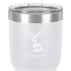 Reindeer 30 oz Stainless Steel Tumbler - White - Single-Sided (Personalized)