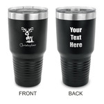 Reindeer 30 oz Stainless Steel Tumbler - Black - Double Sided (Personalized)