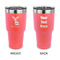 Reindeer 30 oz Stainless Steel Ringneck Tumblers - Coral - Double Sided - APPROVAL