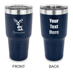 Reindeer 30 oz Stainless Steel Tumbler - Navy - Double Sided (Personalized)