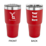 Reindeer 30 oz Stainless Steel Tumbler - Red - Double Sided (Personalized)