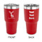 Reindeer 30 oz Stainless Steel Ringneck Tumblers - Red - Double Sided - APPROVAL