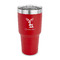 Reindeer 30 oz Stainless Steel Ringneck Tumblers - Red - FRONT