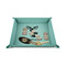 Reindeer 6" x 6" Teal Leatherette Snap Up Tray - STYLED