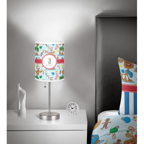 Reindeer 7 inch drum lamp shade - in room