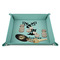Reindeer 9" x 9" Teal Leatherette Snap Up Tray - STYLED