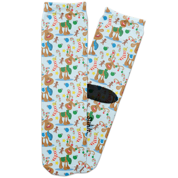 Custom Reindeer Adult Crew Socks
