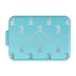 Reindeer Aluminum Baking Pan with Teal Lid (Personalized)