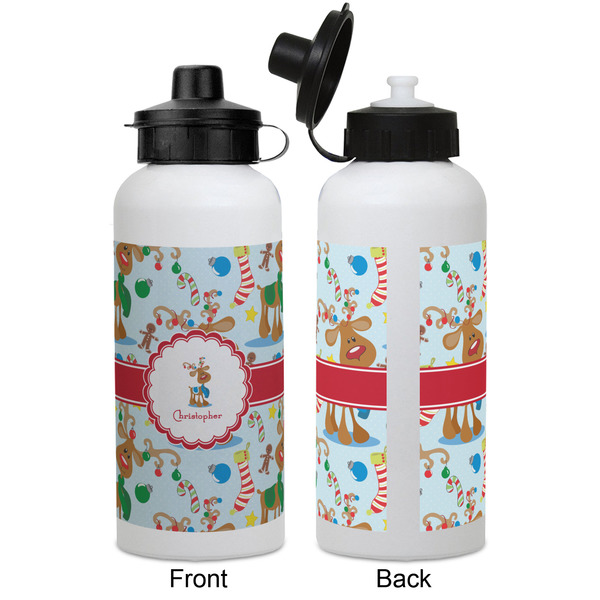 Reindeer Aluminum Water Bottle - White APPROVAL