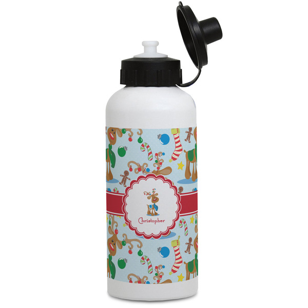 Custom Reindeer Water Bottles - Aluminum - 20 oz - White (Personalized)