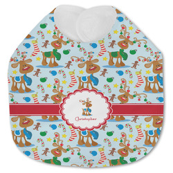 Reindeer Jersey Knit Baby Bib w/ Name or Text