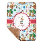 Reindeer Sherpa Baby Blanket - 30" x 40" w/ Name or Text