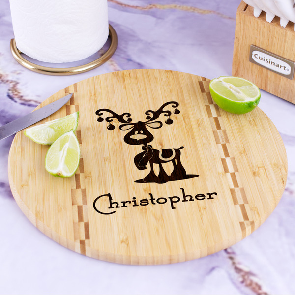 Reindeer Bamboo Cutting Board - In Context