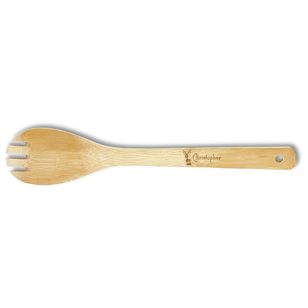 Custom Reindeer Bamboo Spork - Double Sided (Personalized)