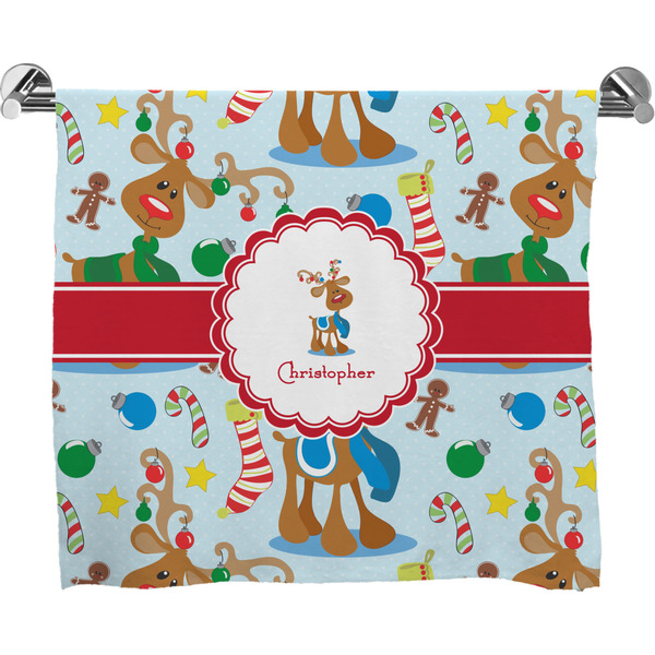 Custom Reindeer Bath Towel (Personalized)