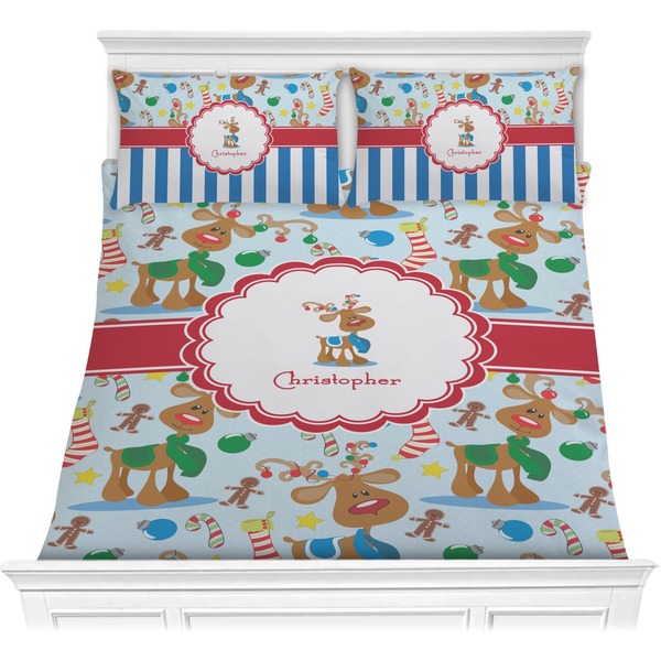 Custom Reindeer Comforter Set - Full / Queen (Personalized)