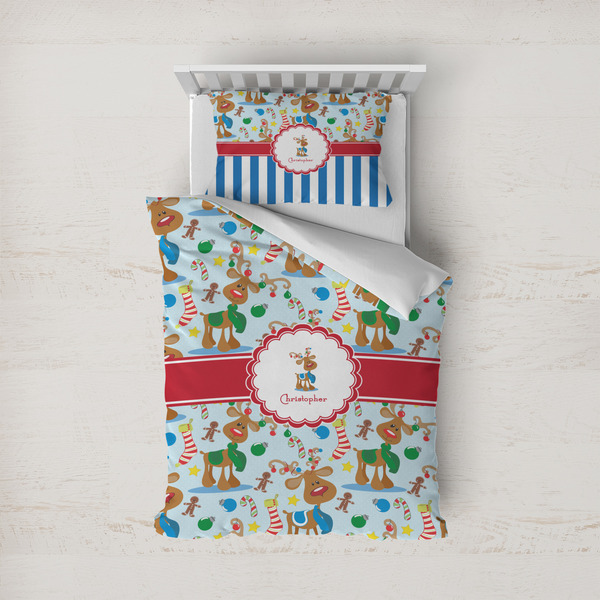Custom Reindeer Duvet Cover Set - Twin (Personalized)