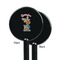 Reindeer Black Plastic 5.5" Stir Stick - Single Sided - Round - Front & Back
