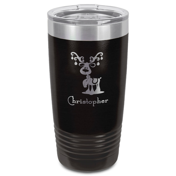 Reindeer Black Polar Camel Tumbler - 20oz - Front