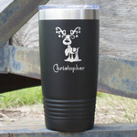 Reindeer 20 oz Stainless Steel Tumbler - Black - Single Sided (Personalized)