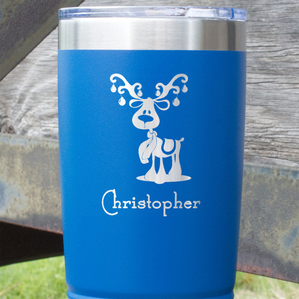 Reindeer Blue Polar Camel Tumbler - 20oz - Close Up