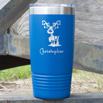 Reindeer 20 oz Stainless Steel Tumbler - Royal Blue - Single Sided (Personalized)