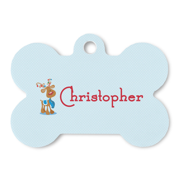 Custom Reindeer Bone Shaped Dog ID Tag - Large (Personalized)