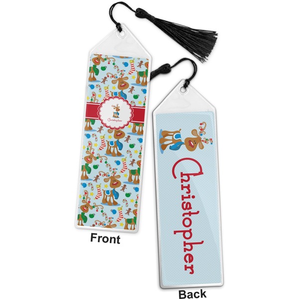 Reindeer Bookmark with tassel - Front and Back