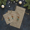 Reindeer Burlap Gift Bags - LIFESTYLE (Flat lay)
