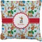Reindeer Faux-Linen Throw Pillow 18" (Personalized)