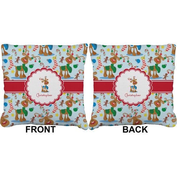 Reindeer Burlap Pillow Approval