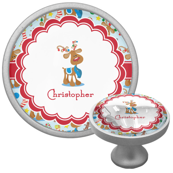 Custom Reindeer Cabinet Knob (Silver) (Personalized)