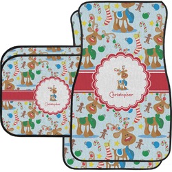 Reindeer Car Floor Mats Set - 2 Front & 2 Back (Personalized)