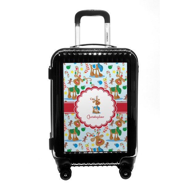 Custom Reindeer Carry On Hard Shell Suitcase (Personalized)