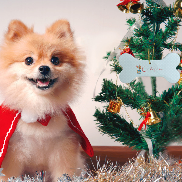 Reindeer Ceramic Flat Ornament - Bone (LIFESTYLE)