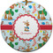 Reindeer Ceramic Flat Ornament - Circle (Front)