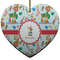 Reindeer Ceramic Flat Ornament - Heart (Front)