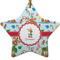 Reindeer Ceramic Flat Ornament - Star (Front)