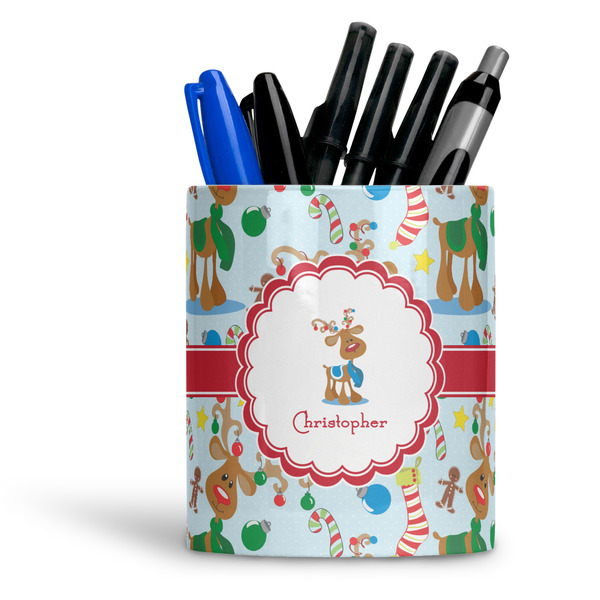 Custom Reindeer Ceramic Pen Holder