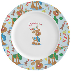 Reindeer Ceramic Dinner Plates (Set of 4) (Personalized)