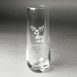 Reindeer Champagne Flute - Stemless Engraved - Single (Personalized)