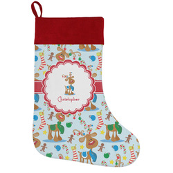 Reindeer Holiday Stocking w/ Name or Text