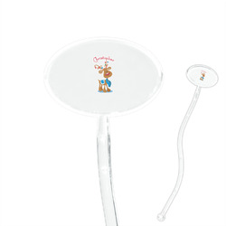 Reindeer 7" Oval Plastic Stir Sticks - Clear (Personalized)