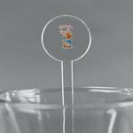 Reindeer 5.5" Round Plastic Stir Sticks - Clear (Personalized)