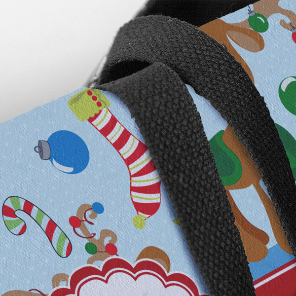 Reindeer Closeup of Tote w/Black Handles